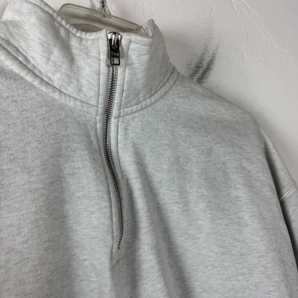 Aritzia TNA Cozy Fleece Mega Pullover Sweatshirt Sweater Heather Grey Light Knit - Picture 5 of 14